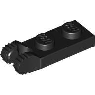 Lego Hinge Plate 1 x 2 Locking with 2 Fingers On End, without Groove, 7 Teeth / Black