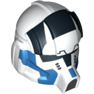 Lego Helmet Clone Pilot with Elongated Breathing Mask and 501st Print / White