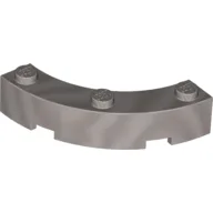 Brick Round Corner 4 x 4 Macaroni Wide with 3 Studs / Metallic Silver