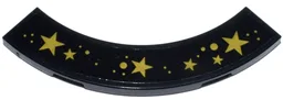 Tile, Round Corner 4 x 4 Macaroni with Gold Stars and Dots Pattern (Sticker) - Set 71837