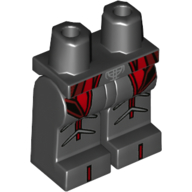 Lego Hips and Black Legs with Red/Dark Red Robe, Silver Knee Pads, Belt Buckle print / Black