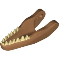 Animal Body Part, Dinosaur, Carnotaurus Lower Jaw with Tan Teeth / Medium Nougat