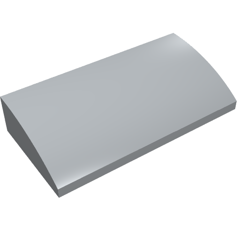 Lego Brick Curved 2 x 4 x 2/3 No Studs [No Bottom Tubes] / Light Bluish Gray
