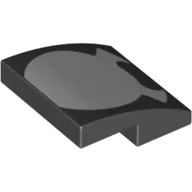 Brick Curved 2 x 2 x 2/3 with Round White Spider Head with Pincers Print / Black