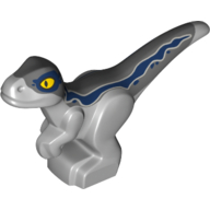 Lego Animal, Dinosaur, Raptor, Baby, Dark Blue Stripes