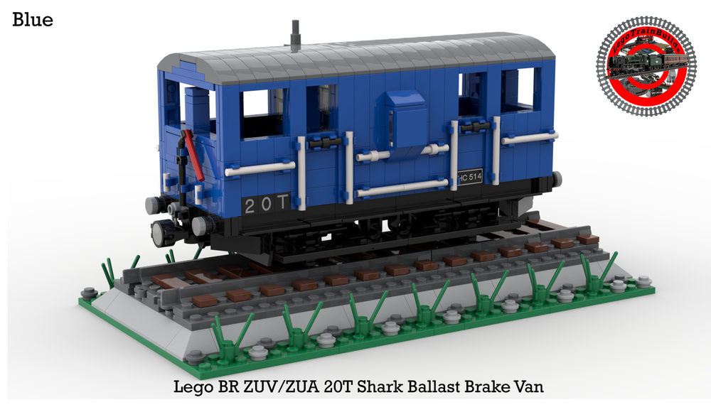 Lego BR ZUV/ZUA Shark Ballast Brake Van (1:48 Scale) (Blue)