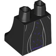 Lego Hips and Legs Under Dress/Robe with Silver Lines, Dark Purple Decorations print / Black