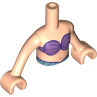 Lego Minidoll Torso Girl, Lavender Shells print with Light Nougat Hands / Light Nougat