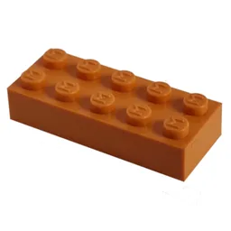 Modulex Brick 2 x 5 with M on Studs / Modulex Orange