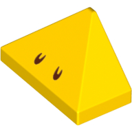 Lego Brick Sloped 45° 2 x 1 Triple with Reddish Brown Marks (Nostrils) Print