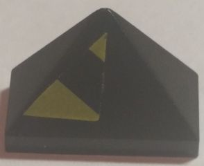 Lego Slope 45 2 x 1 Triple with Inside Bar with Black and Yellow Danger Stripes Pattern Model Left Side (Sticker) - Set 7702