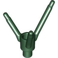 Lego Plant, Flower Stem with Bottom Bar / Dark Green