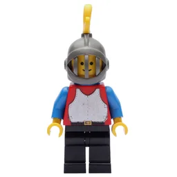 Knight (Breastplate on Red) - Black Legs, Yellow Plume