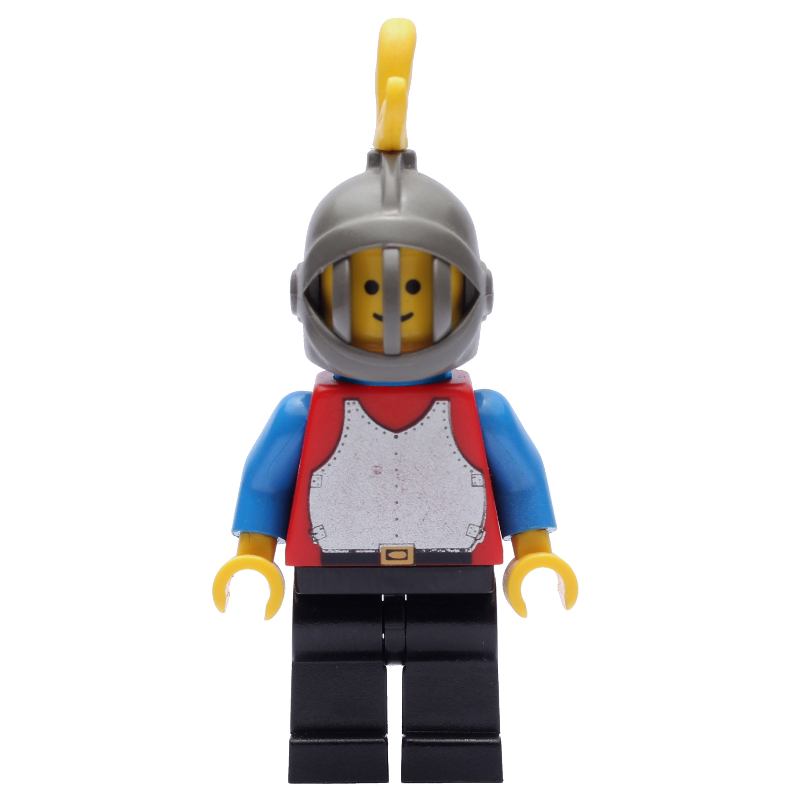 Lego Knight (Breastplate on Red) - Black Legs, Yellow Plume