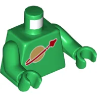 Torso Classic Space Logo High on Torso Print, Inside with Ribs (second reissue), Green Arms and Hands / Green