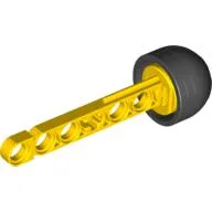 Projectile, Technic Competition Arrow, Beam Shaft with Solid Black Rubber End / Yellow