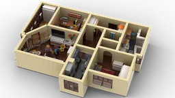 Flat with full interior decoration
