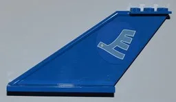 Tail 12 x 2 x 5 with Medium Blue Airline Bird Pattern on Both Sides (Stickers) - Set 3181