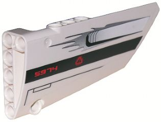 Lego Technic, Panel Fairing #18 Large Smooth, Side B with '5974' and Air Intake Pattern (Sticker) - Set 5974