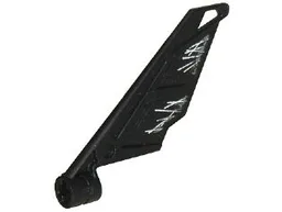 Bionicle Wing Small / Tail with Axle Hole with White and Gray Damage Pattern on Left Side (Stickers) - Set 5974