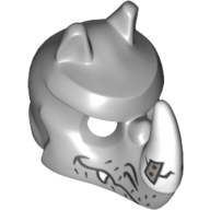 Lego Mask Rhino with Repaired Horn Print / Light Bluish Gray