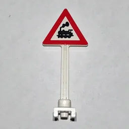 Road Sign Triangle with Train Engine with Cab Window Print