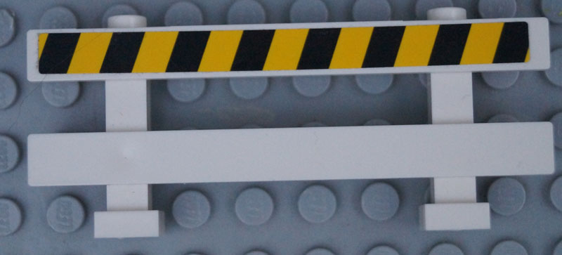 Lego Fence 1 x 8 x 2 2/3 with Black and Yellow Danger Stripes Pattern (Sticker) - Set 60138