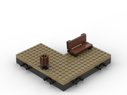 Modular Park/Garden - path, path with garbage can, path with bench