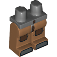 Lego Hips and Medium Nougat Legs with Reddish Brown Kneepads Print