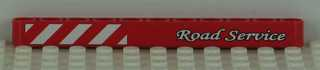 Lego Technic, Liftarm Thick 1 x 11 with Danger Stripes and 'Road Service' Model Left Pattern (Sticker) - Set 8109