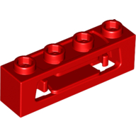 Lego Launcher, Brick Special 1 x 4 with Inside Clips (Disk Shooter) with Recessed Center 2 Studs / Red