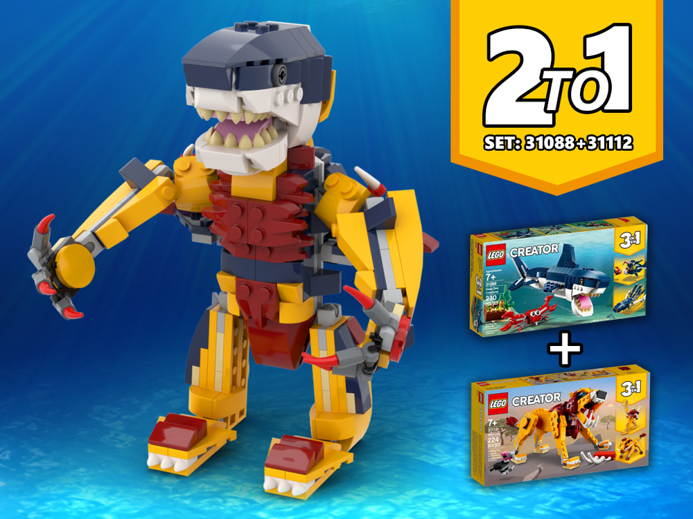 Lego 31112 + 31088 Shark King Alternative Build