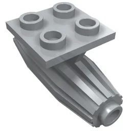 Engine, Strakes, 2 x 2 Thin Top Plate / Light Bluish Gray