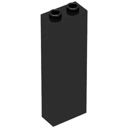 Brick 1 x 2 x 5 with Blocked Open Studs and Bottom Stud Holder with Asymmetric Ridges / Black