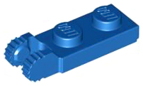 Lego Hinge Plate 1 x 2 Locking with 2 Fingers on End / Blue
