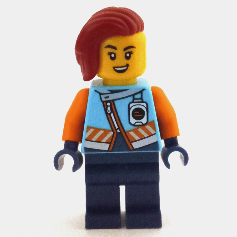 Lego Ocean Explorer, Iris Icicle, Medium Azure and Dark Blue Suit, Dark Red Hair
