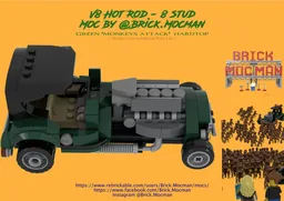 V8 HotRod 8 Stud - Dark Green Hardtop (FREE)