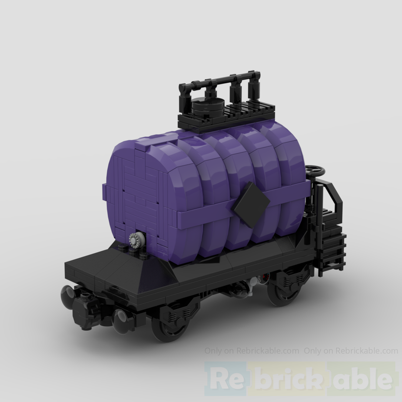 Lego 7 stud wide chemical train tank car - tanker railcar