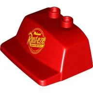 Duplo Truck / Semi-Tractor, Cab Top / Air Foil with Yellow 'Rust-eze' Logo Print / Red