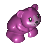 Lego Animal, Hamster, Black Eyes, Black Nose, Lavender Face / Magenta