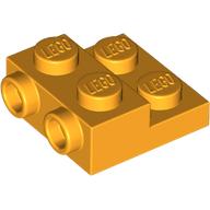 Lego Plate Special 2 x 2 x 2/3 with Two Studs On Side and Two Raised [Half Hollow Anti-stud] - Updated Version / Bright Light Orange