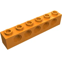 Technic Brick 1 x 6 [5 Pin Holes] / Orange