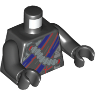 Lego Torso Nindroid Armour with Red and Dark Purple Trim Print, Black Arms and Hands / Black