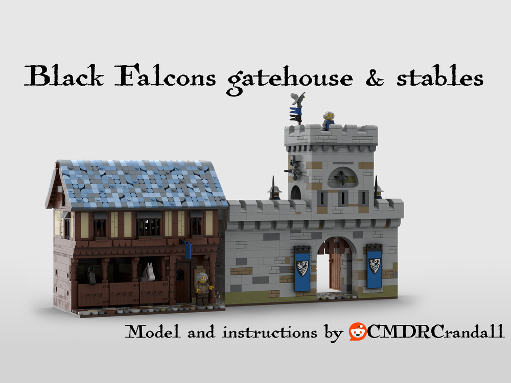 Lego Black Falcons gatehouse and stables