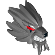 Lego Large Figure Head Wolf Print / Dark Bluish Gray