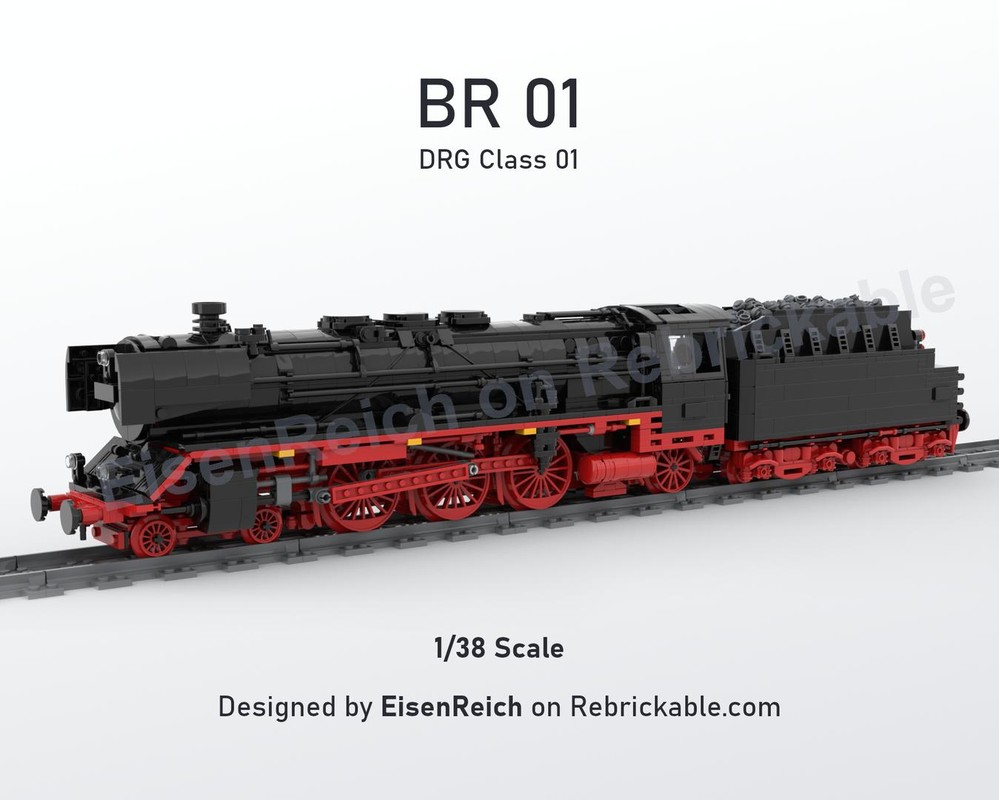 Lego DRG Class 01 German Railway Steam Locomotive (DB Baureihe BR 01 Dampflok)