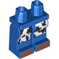 Lego Hips and Blue Legs with Cow-print Chaps, Dark Orange Toes print / Blue