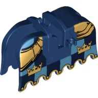 Animal / Creature Accessory, Horse Barding with Gold Crowns and Gold Plate Armour Print / Dark Blue