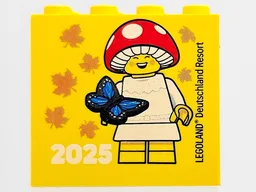 Brick 2 x 4 x 3 with 2025 LEGOLAND Deutschland Resort and Mushroom Sprite Minifigure with Butterfly Pattern