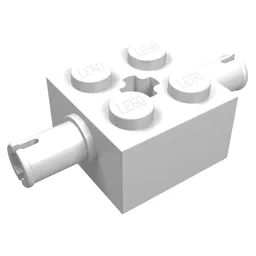 Brick Special 2 x 2 with 2 Pins and Axle Hole / White